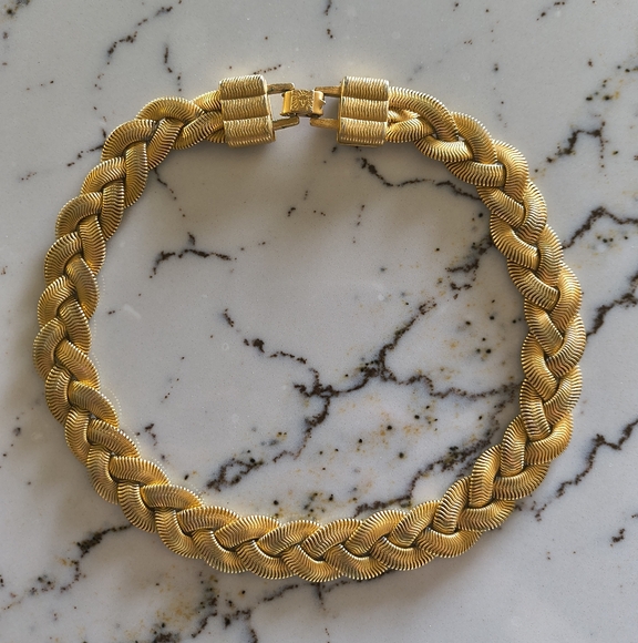 Gold Braided Necklace - Picture 1 of 6